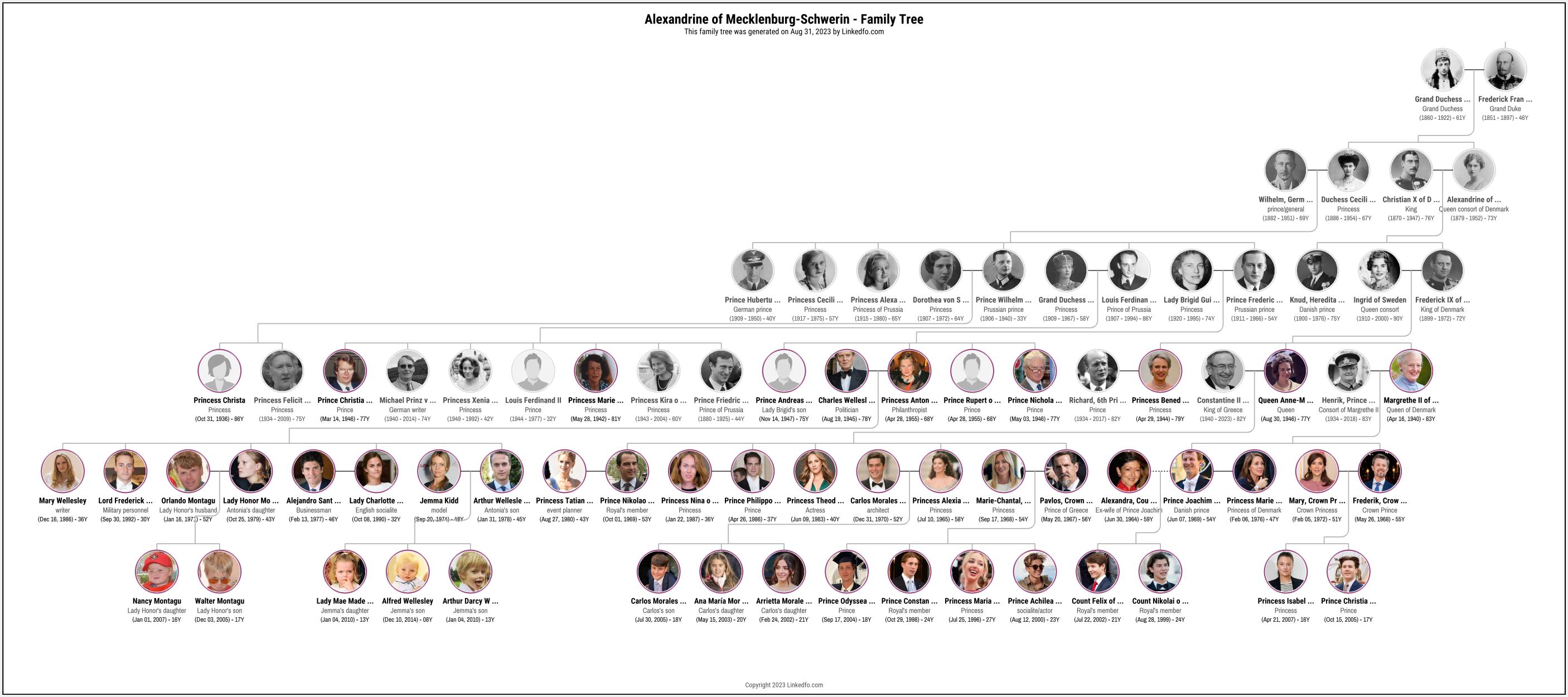 Alexandrine of Mecklenburg-Schwerin's Family Tree