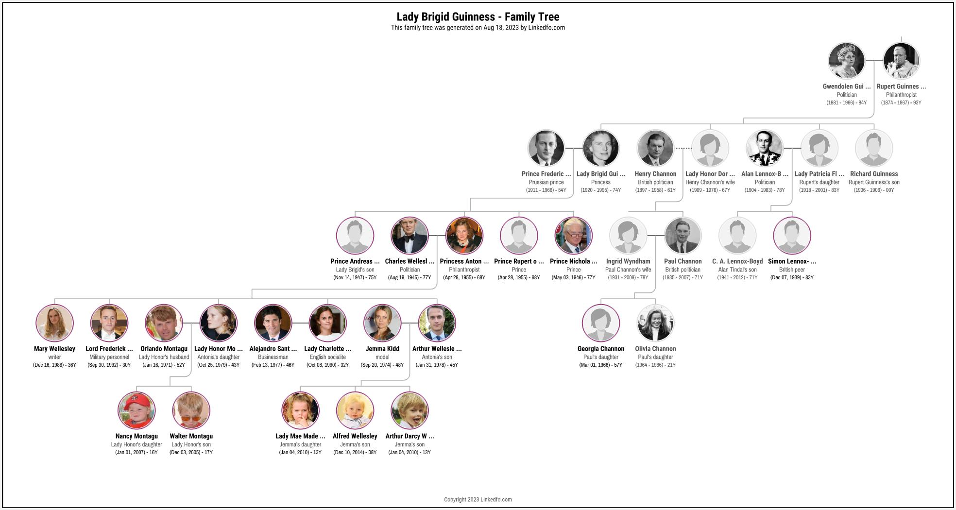 Lady Brigid Guinness's Family Tree