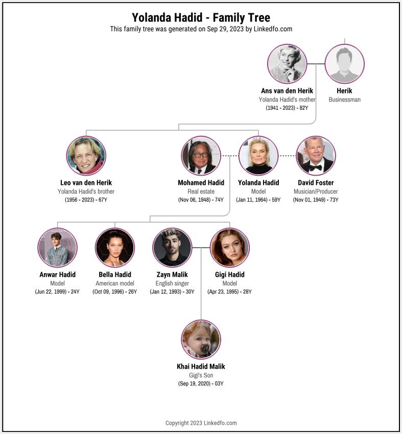 Yolanda Hadid's Family Tree